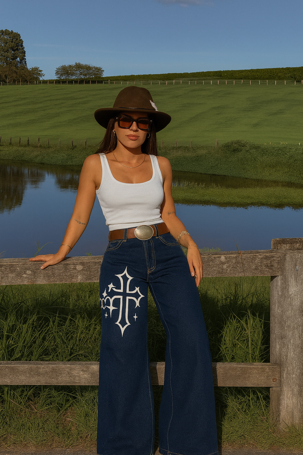 Cross Wide Leg Jeans