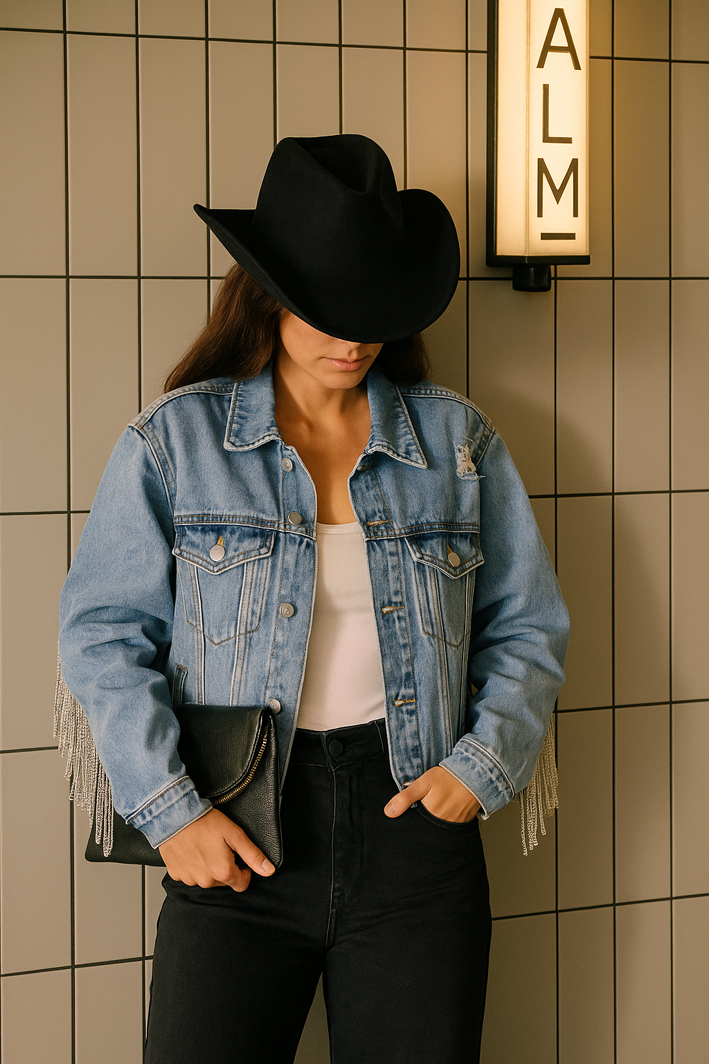 Distressed Fringe Denim Jacket
