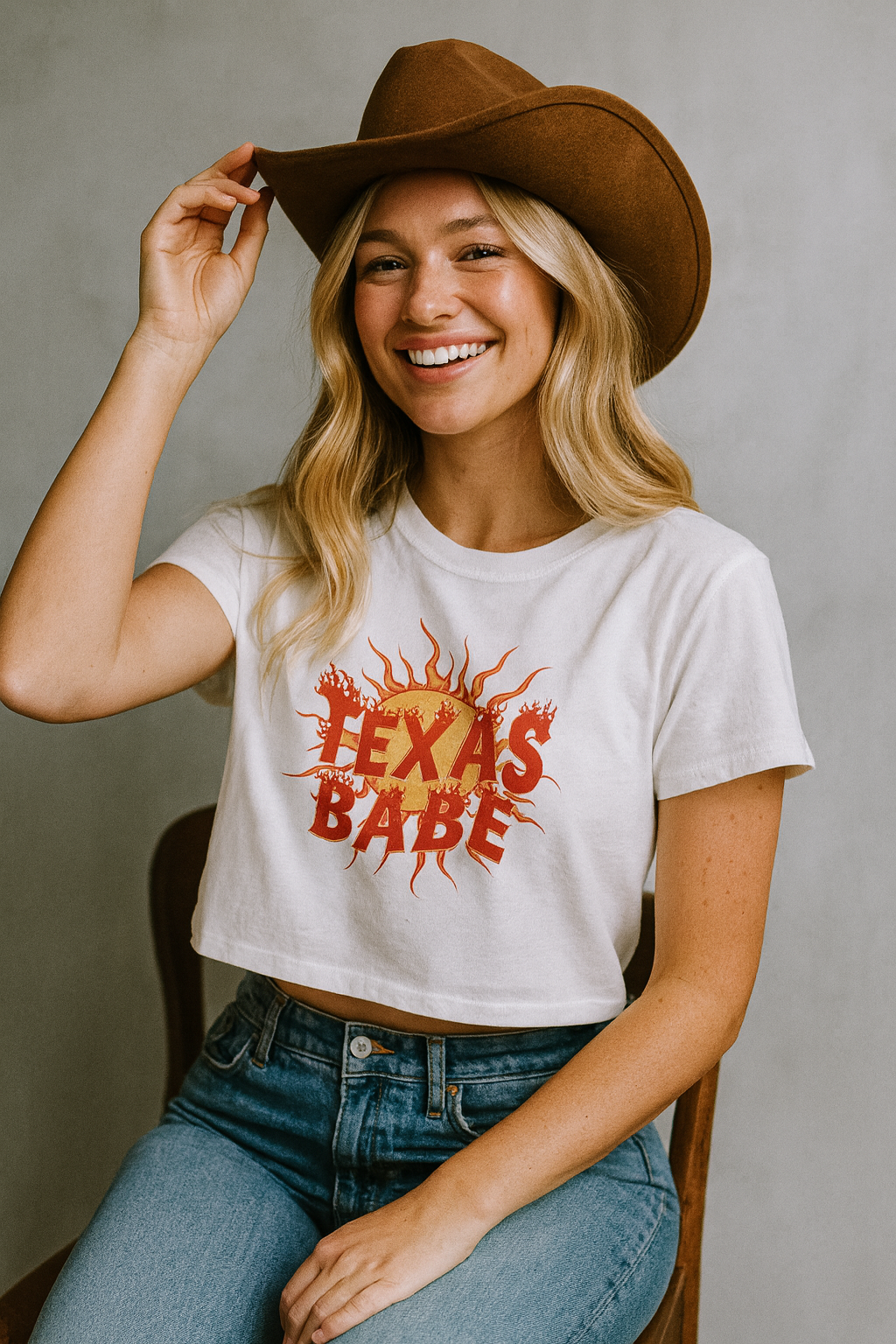 Texas Babe Retro Crop Top