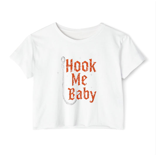 Hook Me Babe Girl Vintage Crop Top